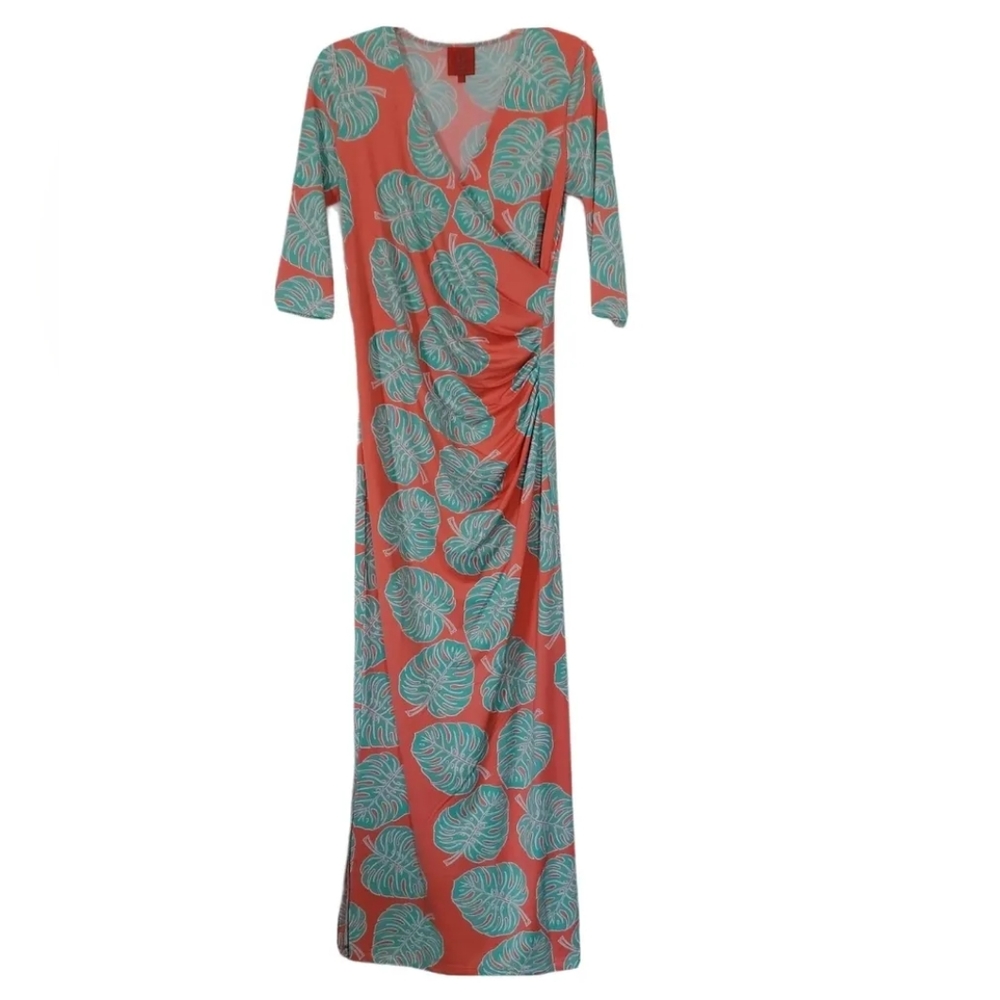 Tracy Negoshian Palm Maxi Dress Size XL